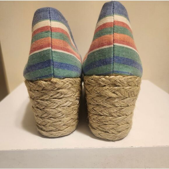 Lauren Ralph Lauren Cecelia Canvas Peep Toe Wedge Heel Espadrilles Sz. 8.5 $195 - Picture 8 of 9